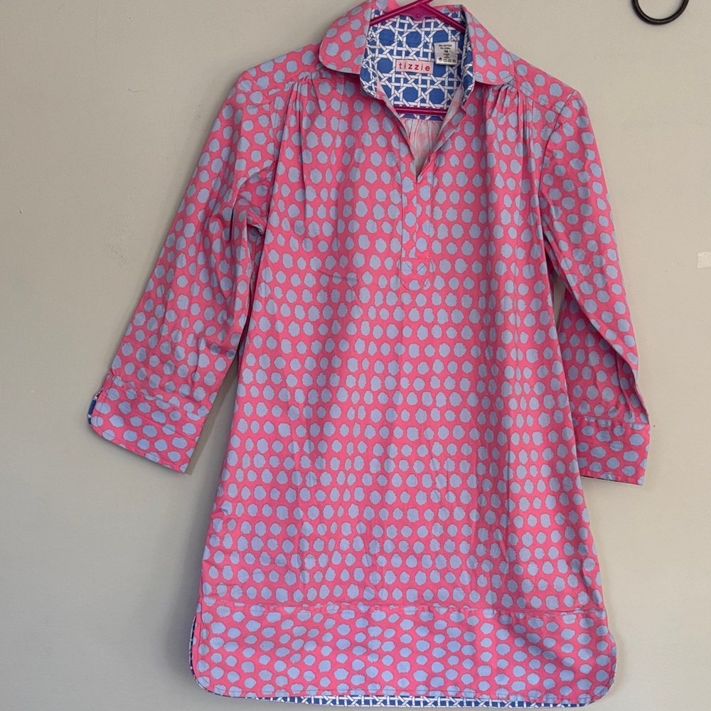 Tizzie XS Pink and Blue Patterned Tunic Dress